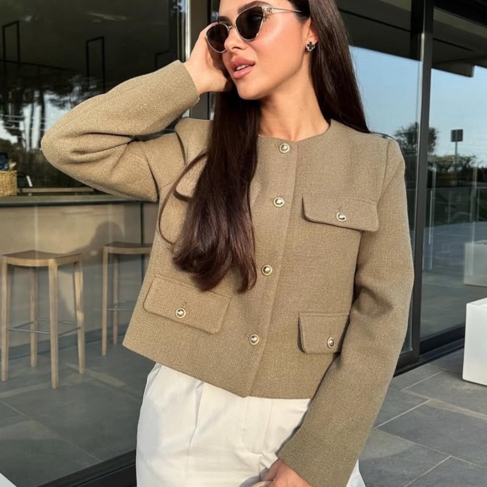 Zara khaki green blazer